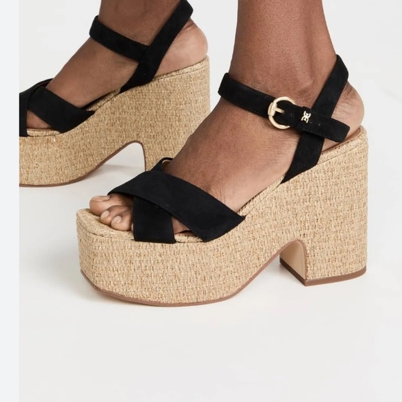 Sam Edelman Trianna 2 Platform sandals in black New with box size 9.5 - Picture 7 of 9